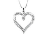 Diamond Heart Pendant Necklace 1/10 Carat (ctw) in 10K White Gold